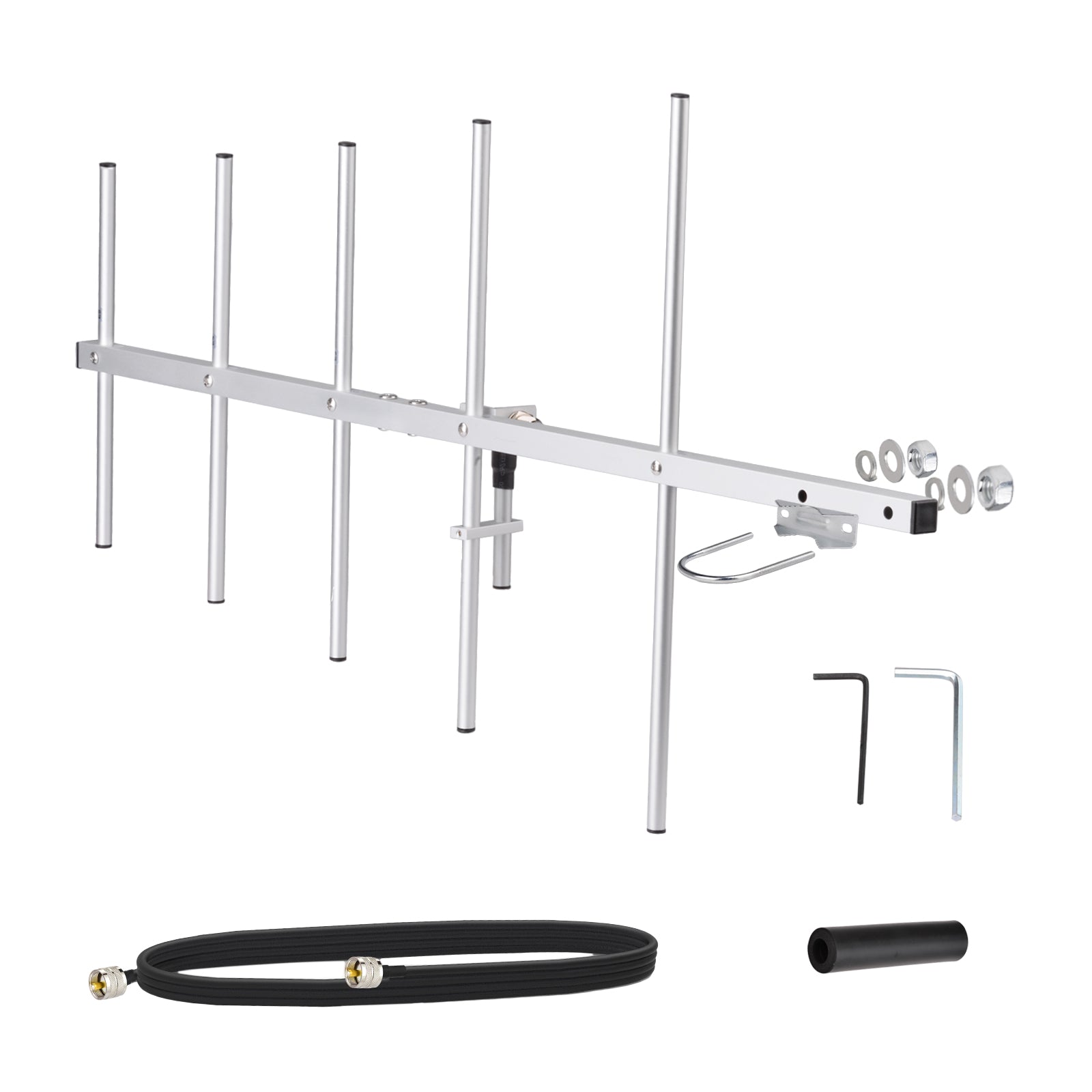 5-Element-Yagi-Antenne mit hohem Gewinn, UHF 430-450MHz, aus Aluminiumlegierung, Outdoor-Antennen mit 3m Kabel für Amateurfunksystem, Zwei-Wege-Radios, Scanner, Satellitenradio