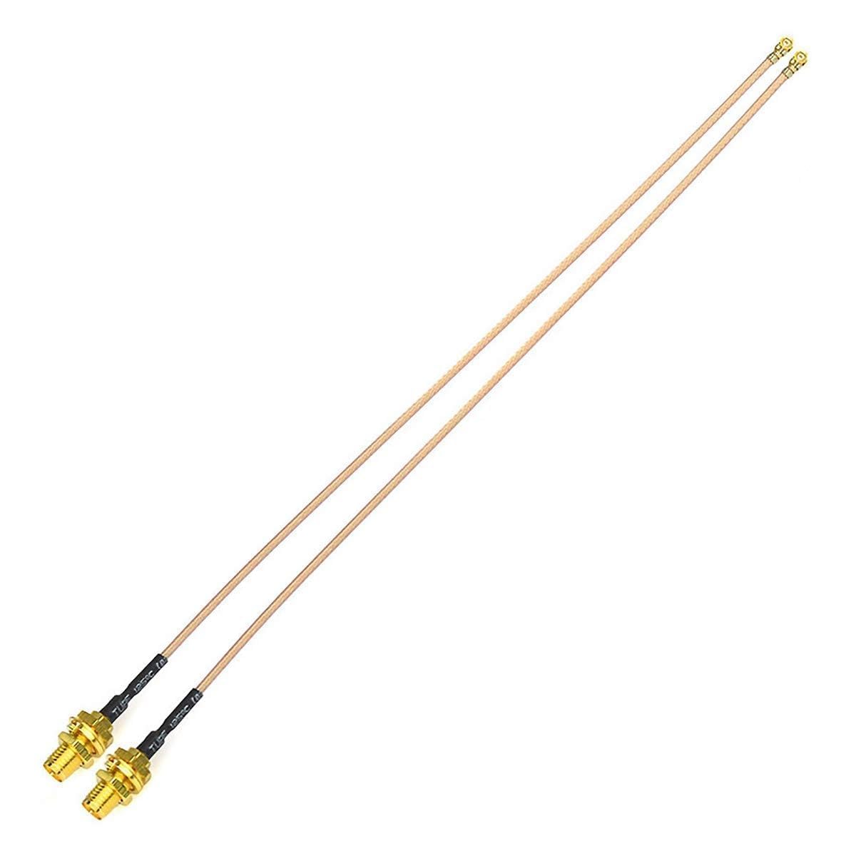 BINGFU Bulkhead Mount RG178 WiFi Antenna Adapter Coaxial Pigtail Cable 30cm 12 inch 2-Pack for WiFi Router Gateway Wireless Mini PCI Express PCIE Network Card Adapter