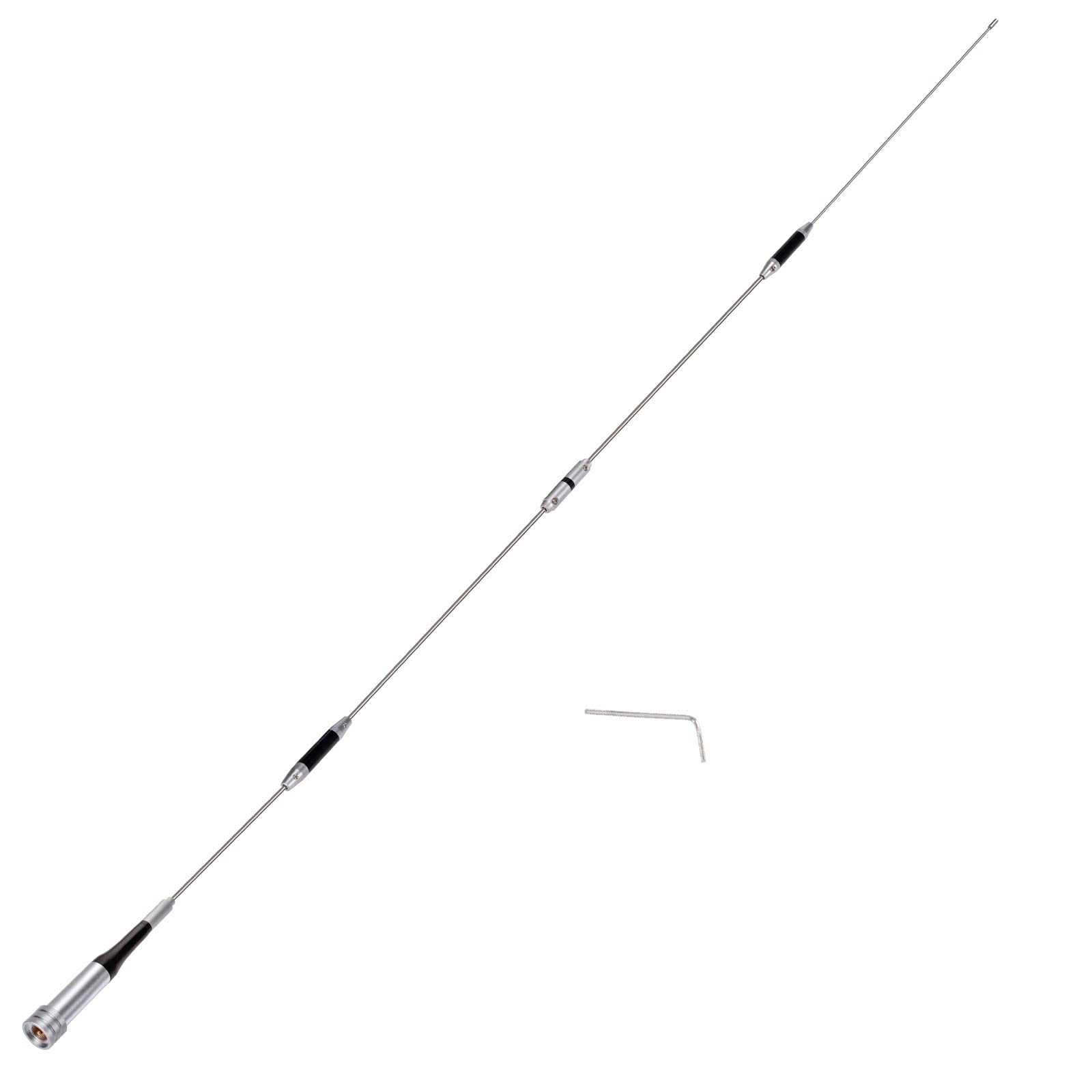 Bingfu Vehicle Mobile Ham Radio Antenna VHF UHF 136-174MHz 400-470MHz Car Truck Amateur Two Way Radio Antenna with Lip Mount Fixed Bracket PL259 Male 5m 16.5 feet RG58 Cable