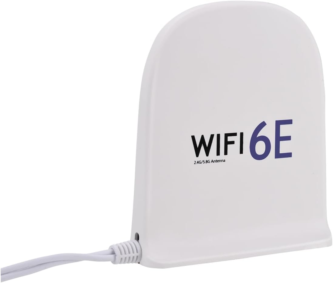 WiFi 6E Tri-Band Antenne 2,4GHz 5GHz 6GHz, 8dBi MIMO Antenne mit Magnetfuß, 2m Kabel, RP-SMA Stecker für WiFi-Router, Smart Homes, Büros, verbesserter Signalempfang, Weiß