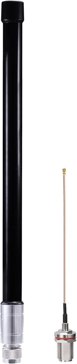 Bingfu Fiberglass 915mhz Lora Antenna Black with Adapter Compatible with Meshtastic Solar Node Repeater SX1276 SX1262 nRF52840 Wireless Module Mesh Node LoRaWAN IoT Gateway Lora Development Board