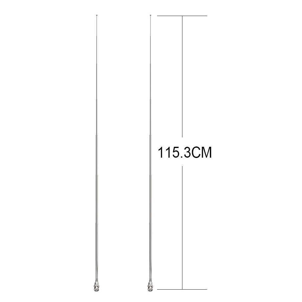 Bingfu HF VHF UHF 7 Sections 115 cm Telescopic Antenna with BNC Connector 2-Pack for CB Radio Police Scanner Amateur Radio Two-Way Radio Mobile Scanner FM Transmitter Wireless Microphone Receiver