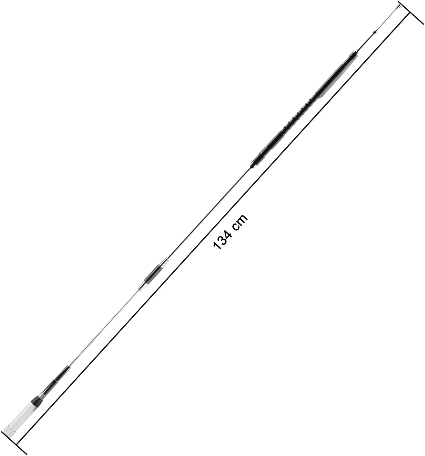 Bingfu High Gain 52.76inch Mobile Ham Radio Antenna 29/50/144/430MHz Quad-Band UHF VHF Stainless Steel Anti-Rust PL259 Male Antenna for Vehicle Car Truck Amateur Two Way Radio