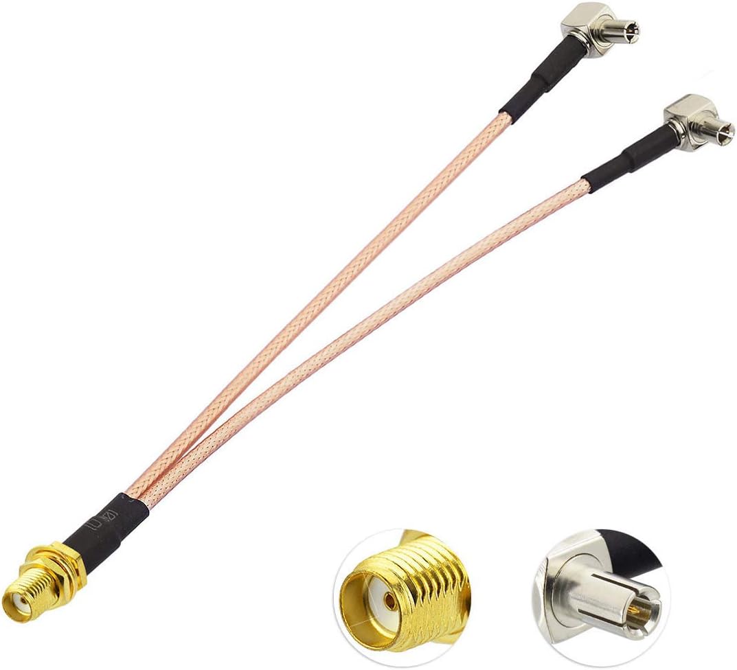 BINGFU SMA Buchse auf Dual TS9 Stecker Adapter Kabel 15cm 4G LTE WiFi Antennen Verlängerungs Kabel Kompatibel mit Jetpack AT&T MiFi Mobiler WiFi Hotspot Router USB Modem AirCard AC791L 6620L