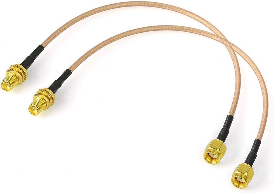 Bingfu RP-SMA-Stecker auf RP-SMA-Buchse Kabel 30cm RG316 WiFi-Antennenverlängerungs Koaxialkabel (2 Stück) für Drahtlose Mini PCI Express PCIE Netzwerkkarten WiFi Adapter WiFi Router Gateway