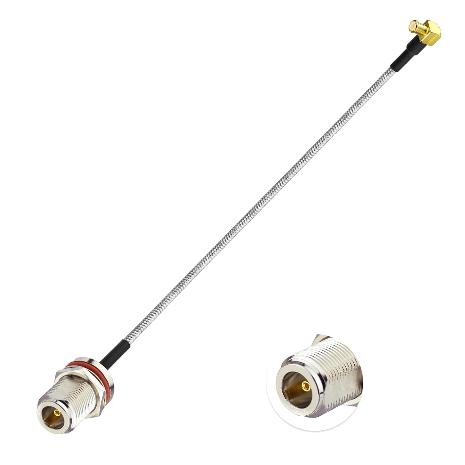 BINGFU MCX Male to N Female 7.87inch Pigtail RG402 Coaxial Jumper Cable Adapter Converter for RF Applications SDR Radio Amateur Radio