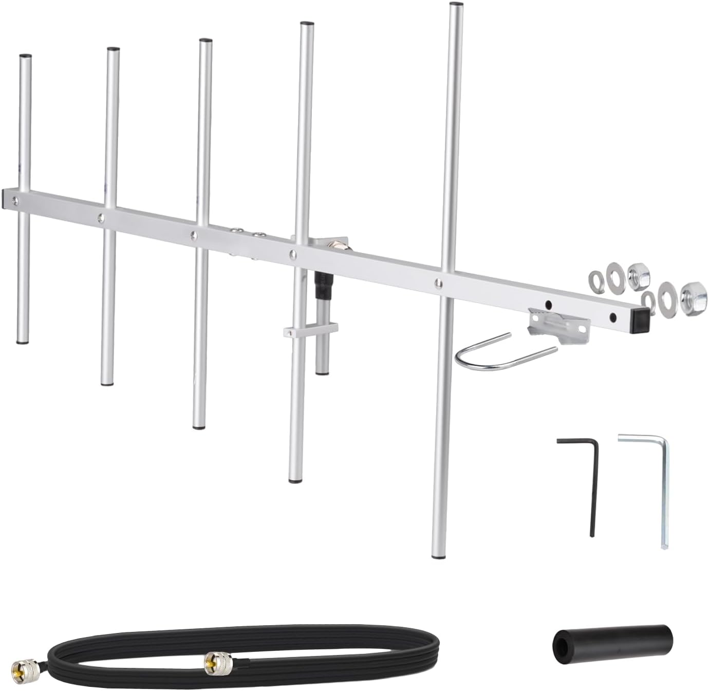 Bingfu 5 Elements Yagi Antenna High Gain 11dBi UHF 430-450MHz Aluminum Alloy Outdoor Antennas with 10ft Cable for Ham Radio GMRS Repeater System Amateur Two-Way Scanner Satellite Radio