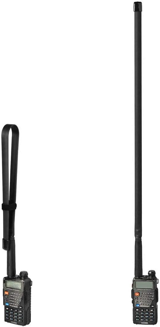 Funkgerät Antenne VHF UHF 136-460 MHz 72cm Faltbare CS Taktische SMA Buchse Amateurfunkantenne Kompatibel mit Kenwood Baofeng BF-F8HP UV-5R UV-82 BF-888S Handheld CB Amateurfunk Funksprechgerät