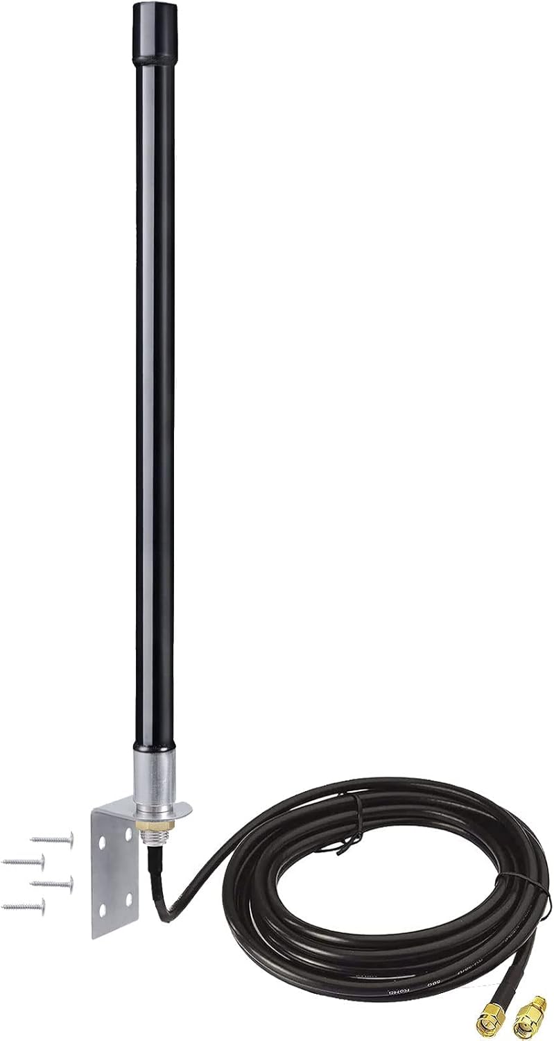 Bingfu 4g LTE Long Range Cellular Antenna Wall Mount - 9.84ft Cable - with SMA to Dual SMA Adater - Compatible with Spypoint Link Micro Covert Wildlife Hunting Game Cam Outdoor Mobile Security Camera