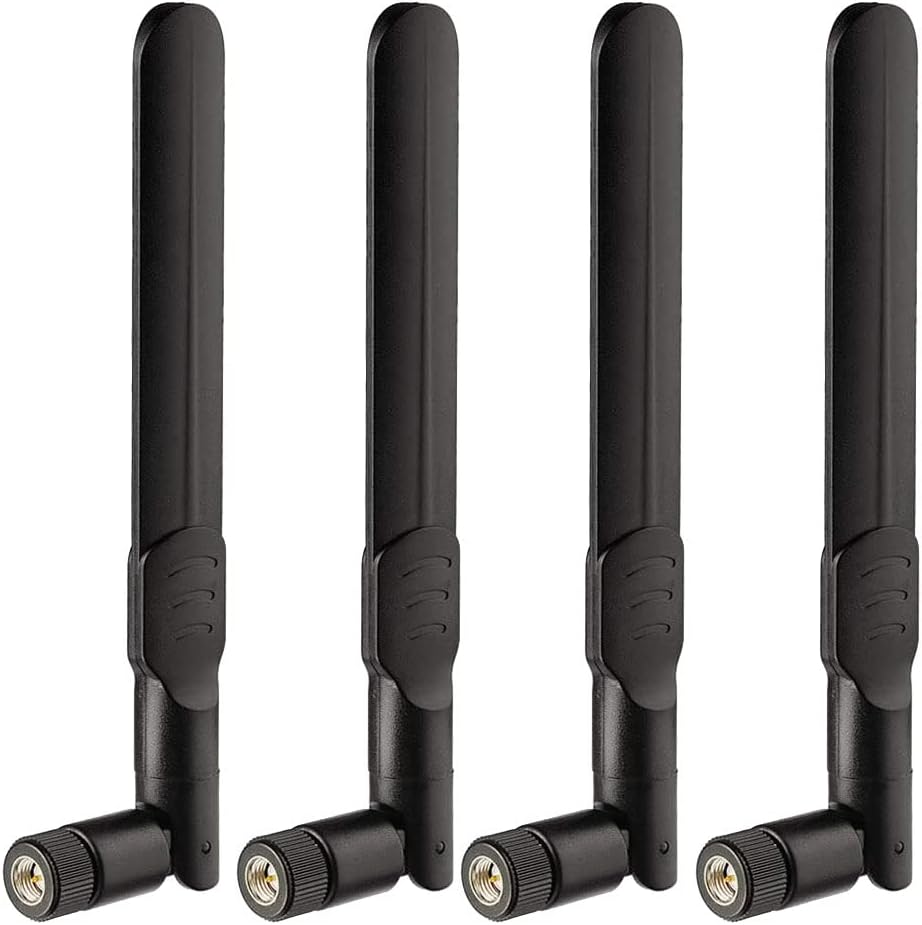 Bingfu 8dBi SMA Male 4G LTE Antenna (4-Pack) for Wireless CPE Router, Hotspot, Cellular Gateway, Trail/Game/Outdoor Security Camera