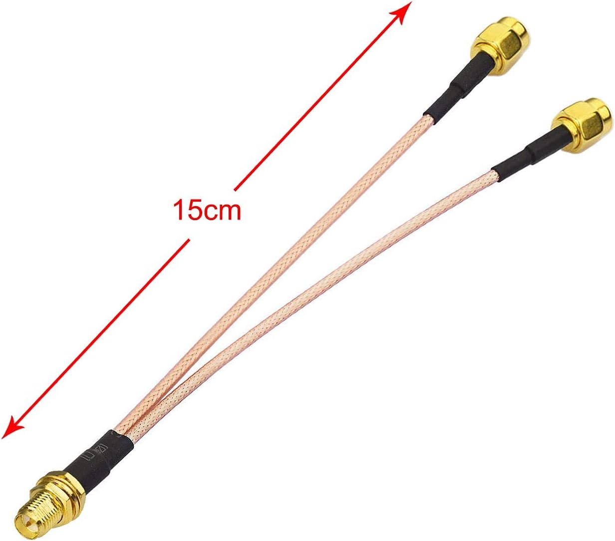 Bingfu RP-SMA Female Bulkhead Mount to Dual RP-SMA Male WiFi Antenna Adapter Splitter Cable 15cm 6 inch for WiFi Router Hotspot Wireless Mini PCI Express PCIE Network Card Adapter