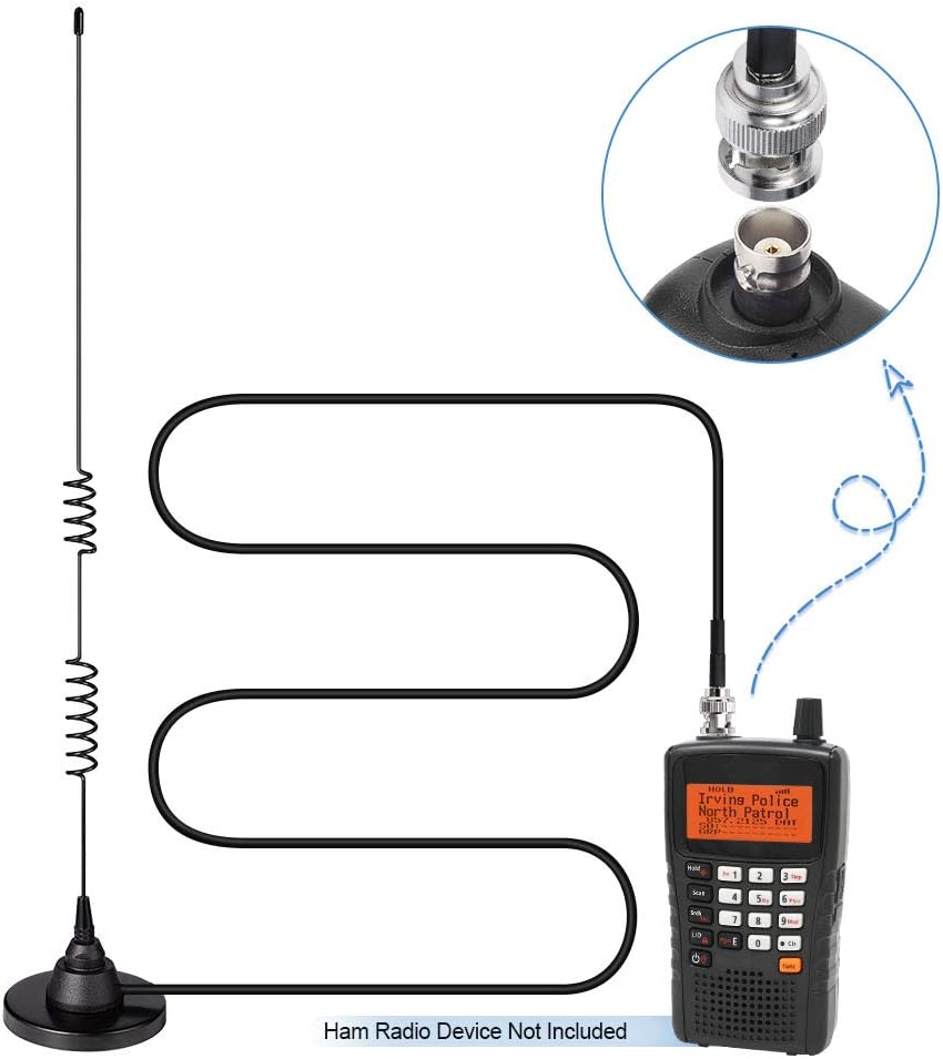 Bingfu Ham Amateur Radio Antenna Magnetic Base BNC Male Compatible with Uniden Bearcat Whistler Mobile Radio Shack Police Scanner
