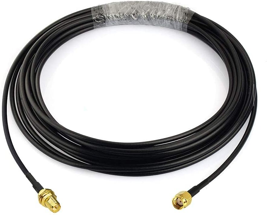 Bingfu WiFi Antenna Extension Cable 2-Pack RP-SMA Male to RP-SMA Female Bulkhead Mount RG174 Cable 20 feet for WiFi Router Security IP Camera Wireless Network Card Adapter