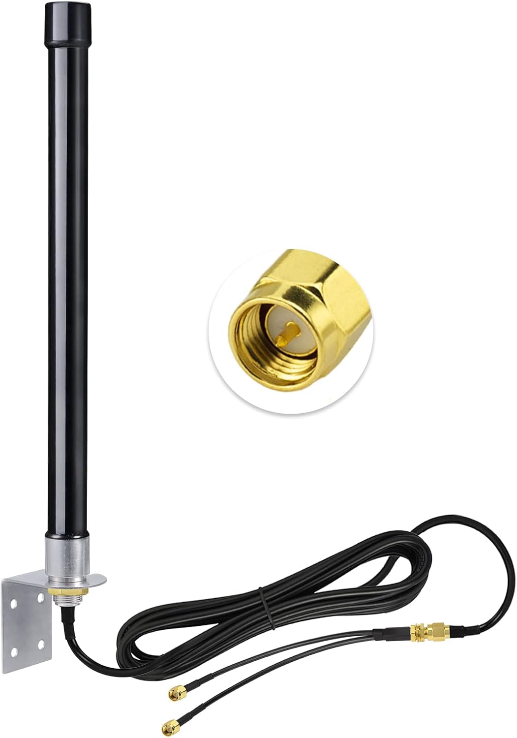 Bingfu Outdoor 4G LTE Antenne 5dbi Glasfaserantenne mit SMA Buchse auf Dual SMA Stecker Splitterkabel Kompatibel mit 4G LTE Router Gateway Modem Hotspot Wireless Mobile Router Hub