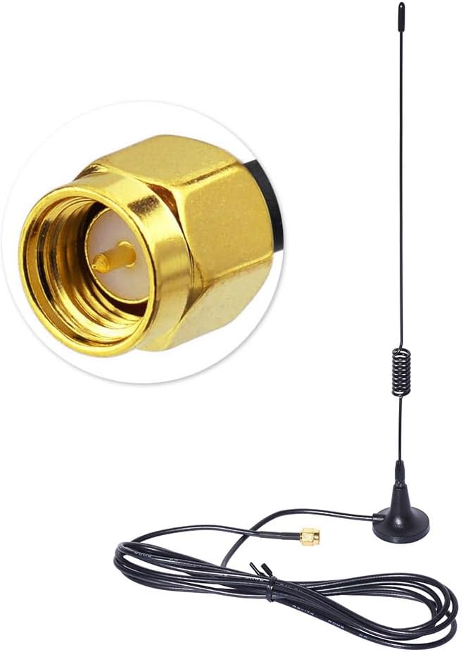 Bingfu 868 MHz LoRa Antenne 5 dBi SMA-Stecker Antenne mit Magnetfuß 2m RG174-Kabel kompatibel mit Arduino SIM868 GSM GPRS GPS-Modul Homematic CCU3 CCU2 CCU1 Funkmodul LoRa-Modul