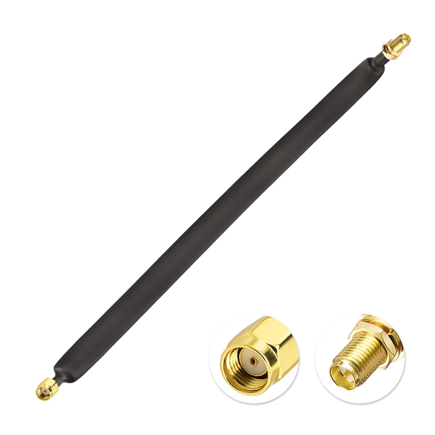 RP-SMA Window Koaxialkabel 30CM RP-SMA Stecker auf RP-SMA Buchse LoRa Flachkabel für WLAN Antenne Helium Miner Antenne,1-Stück