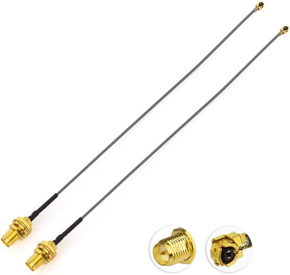 Bingfu RP-SMA WiFi Antenne 8 dBi 2,4/5/5,8 GHz, und 15cm IPEX IPX U.FL auf RP-SMA-Buchse Kabel Kompatibel mit Intel Fenvi HP Dell Wireless Mini-PCI Express PCIE-Netzwerkkarte WiFi-Adapter, 2 Stück