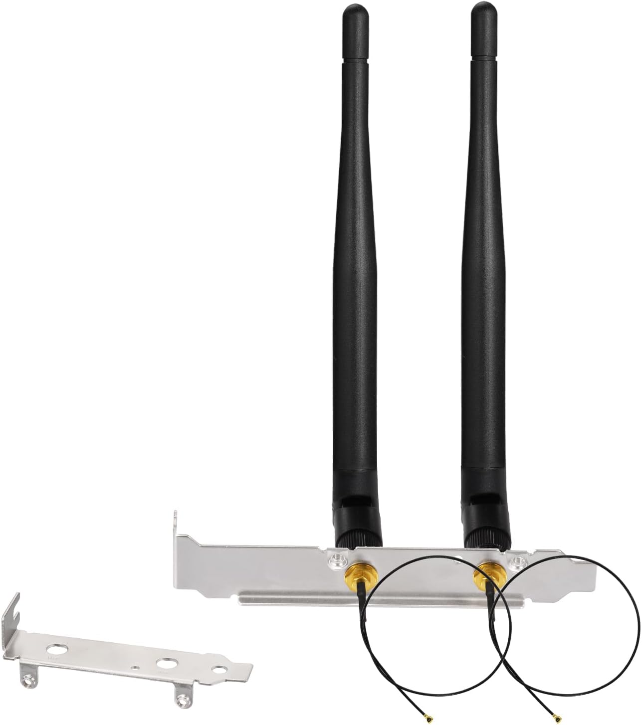 Bingfu Mini Dual Band 2,4 GHz 5,8 GHz WiFi-Antenne + 25 cm U.FL IPEX MHF4 auf RP-SMA-Buchse-Verlängerungskabel und PCIE-Steckplatzhalterung für M.2 NGFF Intel Wireless Network Card WiFi-Adapter