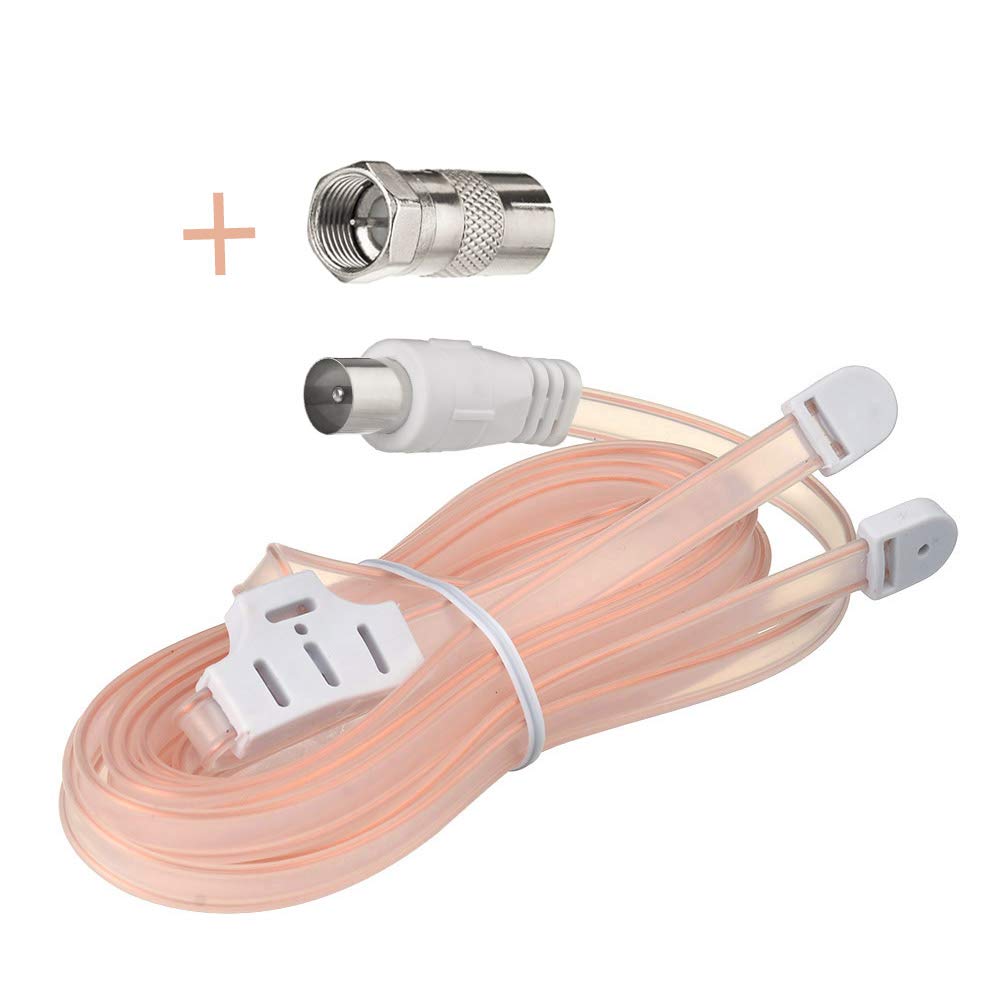 Bingfu FM UKW Zimmerantenne Wurfantenne T-Formation Kabelantenne und 300 auf 75 Ohm F Stecker Transformator Adapter für Verbesserten UKW Stereoempfang