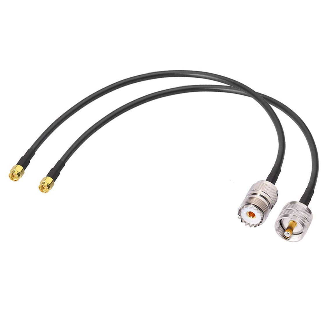 BINGFU SMA Male to UHF SO239 Female & PL259 Male RG58 Coaxial Jumper Cable 12 inch 30cm (2-Pack) for Portable VNA Vector Network Analyzer Antenna Analyzer Spectrum Analyzer SWR Meter Tester