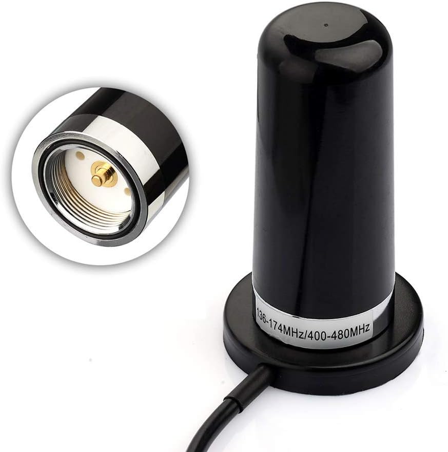 Bingfu PL259 Male Mobile Radio Antenna Dual Band VHF UHF 136-174MHz 400-470MHz NMO Mount Magnetic Base Antenna Low Profile for Marine Car Truck Vehicle Amateur Ham Radio