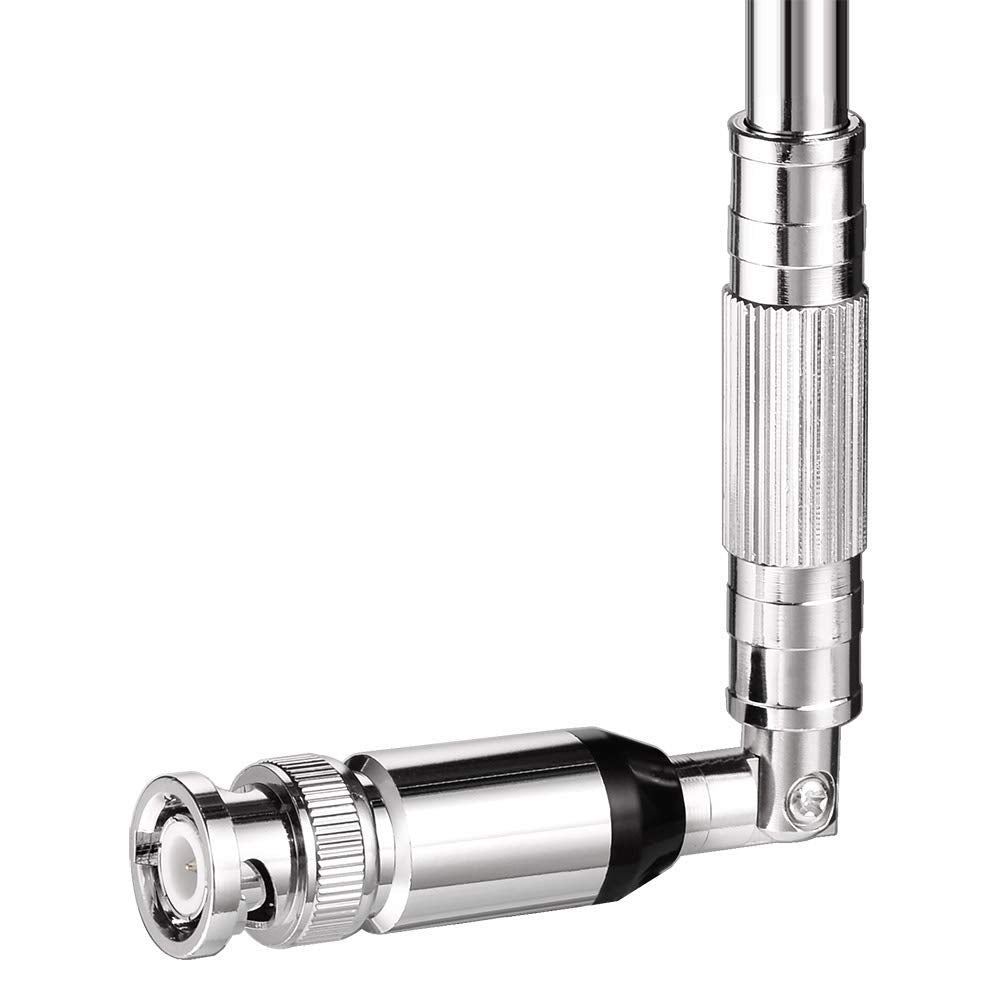 Bingfu BNC-Stecker Teleskopantenne 8 Abschnitte 20-1300 MHz Handfunkgerät Polizeiradioscanner Antenne Kompatibel mit Ham Radio Amateurfunk Frequenzzähler Uniden Bearcat Whistler Polizeiradioscanner