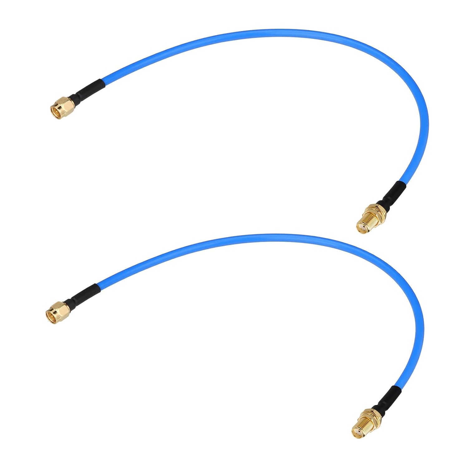 BINGFU SMA Male to Female Semi-Flexible Coaxial Jumper RG402 Cable 1 ft 2-Pack for Ham Radio RF Testing Antenna Analyzer VNA SWR Meter