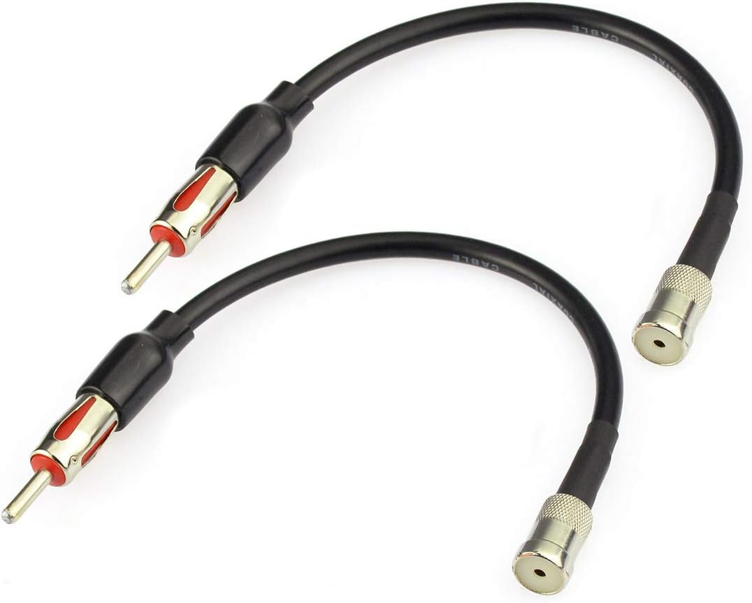 Bingfu Car Radio Antenna Adapter Car Stereo FM AM Antenna Adapter Cable ISO to DIN Connector Cable 8 inch (2-Pack) for Vehicle Car Audio HD Radio Head Unit CD Media Receiver