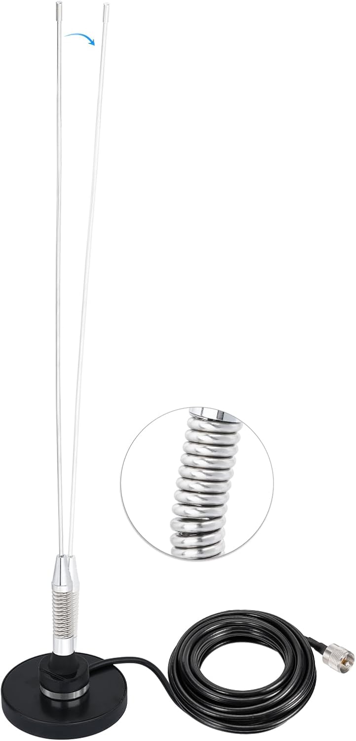 Bingfu VHF UHF Mobile Ham Radio PL259 Antenna Dual Band with 16.4ft Cable