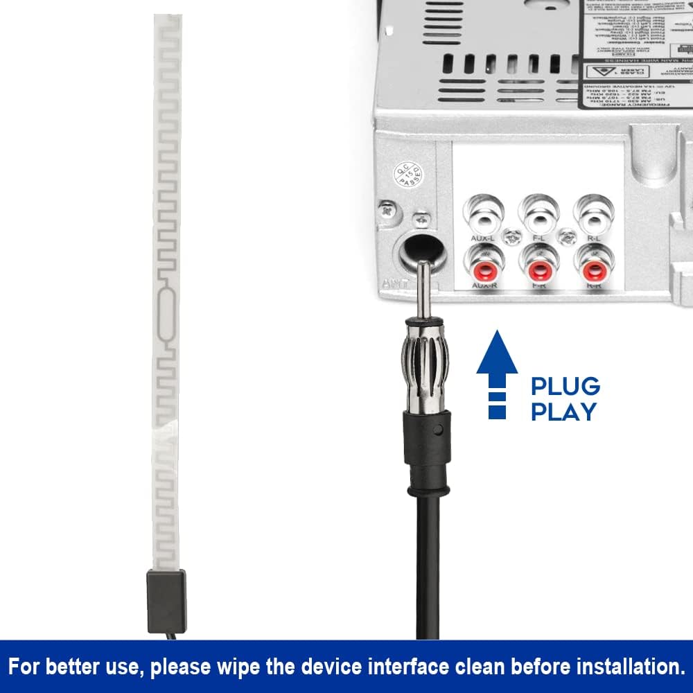 Bingfu Universal Auto Stereo AM FM Radio Antenne, Auto Windschutzscheibe Fensterglas Klebebefestigung Versteckte Antenne für Fahrzeug LKW SUV Auto Stereo Audio Radio Head Unit CD Media Receiver Player