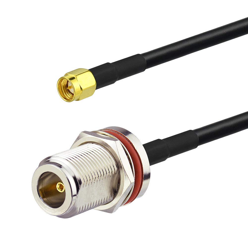 BINGFU SMA-Stecker auf N-Buchse Verlustarmes KSR195-Koaxialadapterkabel1 m Kompatibel mit 4G LTE WLAN-Router-Gateway Mobilfunk RTL SDR USB ADS-B Empfänger