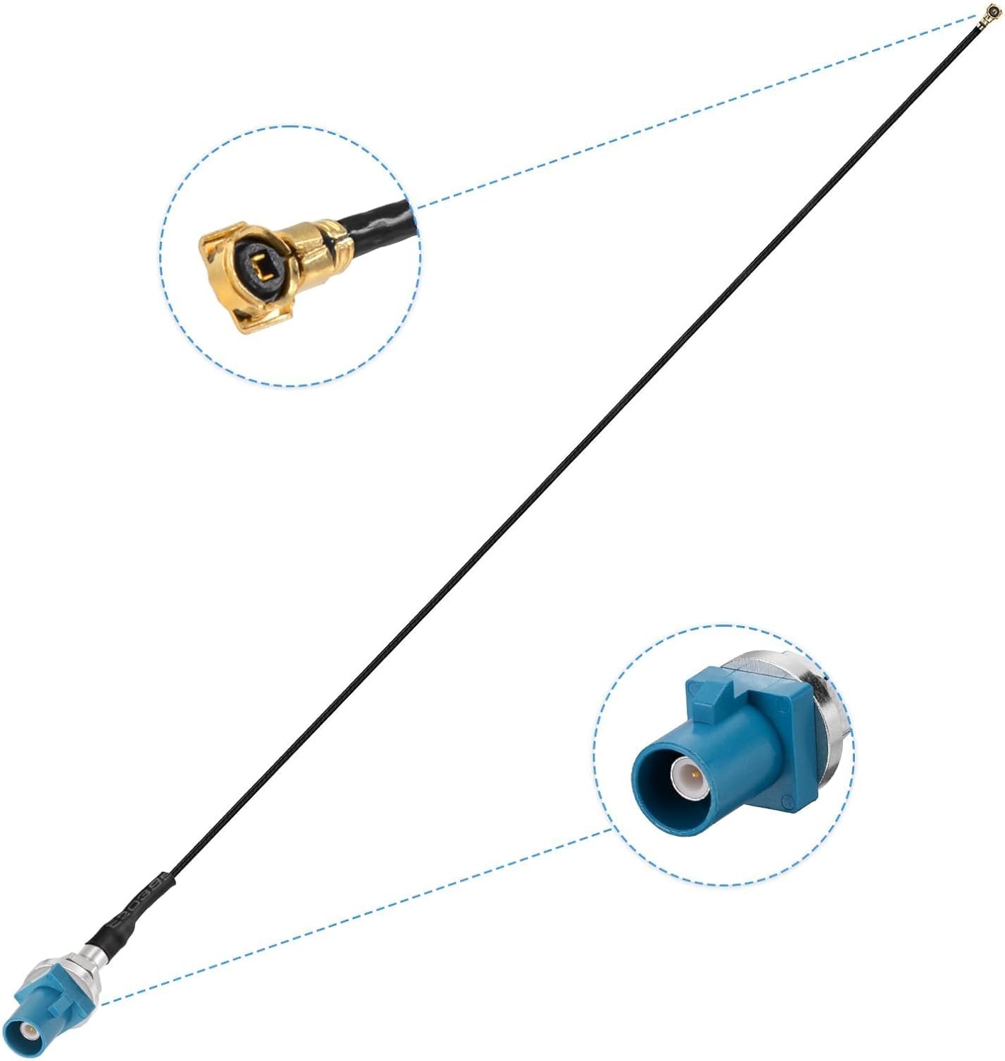 BINGFU Fakra Z Male Bulkhead O-Ring Pigtail Cable Adapter 11.8inch Compatible with Automotive GPS Receivers Bluetooth Wi-Fi Modules