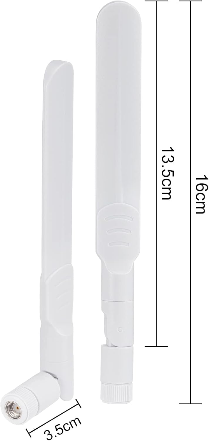 Bingfu Dual Band WiFi 2.4GHz 5GHz 5.8GHz 8dBi MIMO RP-SMA Male White Antenna (2-Pack) for WiFi Router Wireless Network Card USB Adapter Security IP Camera Video Surveillance Monitor