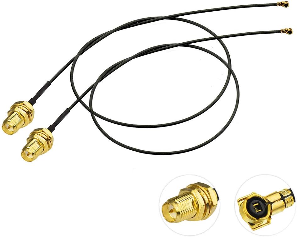 WLAN Antenne 2,4GHz 5GHz 5,8GHz 8dBi RP-SMA-Stecker Antenne & 25cm U.FL IPX IPEX MHF4 zu RP-SMA Buchse Verlängerungskabel 2-Pack für M.2 NGFF Intel Wireless Netzwerkkarte WiFi Adapter Laptop