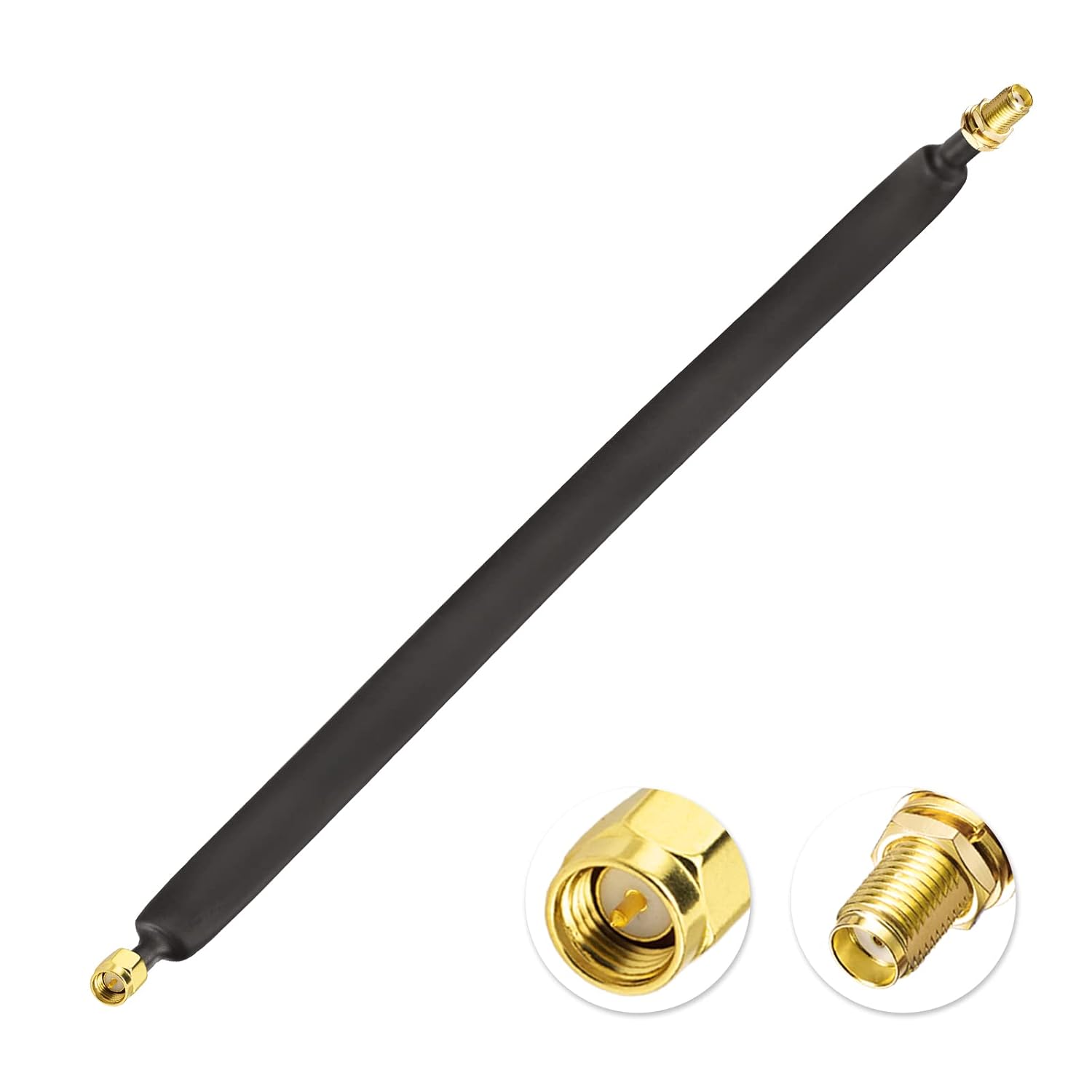 Bingfu SMA Window Coaxial Cable 30 cm SMA Male to SMA Female LoRa Flat Cable for 4G LTE Antenna Helium Miner Antenna, Pack of 1