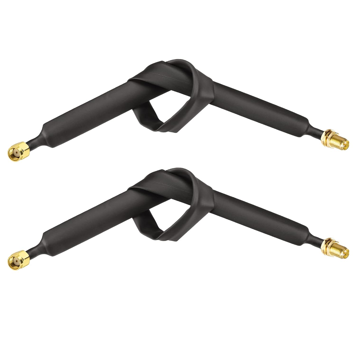 Bingfu RP-SMA Window Coaxial Cable 30 cm RP-SMA Male to RP-SMA Female LoRa Flat Cable for WLAN Antenna Helium Miner Antenna, Pack of 2