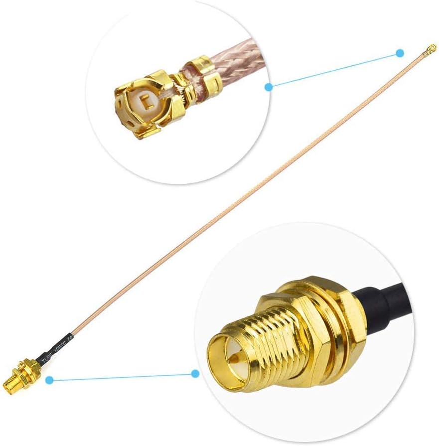 Bingfu Dualband WLAN Antenne 2,4 GHz 5 GHz 5,8 GHz 3 dBi MIMO RP-SMA-Stecker (2er-Pack) + 2 x 30 cm U.FL auf RP-SMA-Kabel für WLAN-Router Wireless Mini PCI Express PCIE-Netzwerkkartenadapter