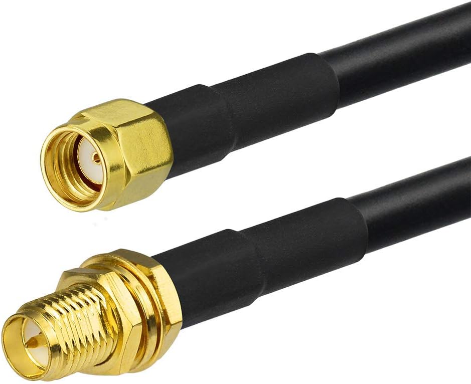 Bingfu WiFi Antenna Extension Coaxial Cable 3.28ft RP-SMA Male to RP-SMA Female Bulkhead Mount Double Shielded Low Loss ALSR240 Cable for WiFi Wireless Router Hotspot Security IP Camera