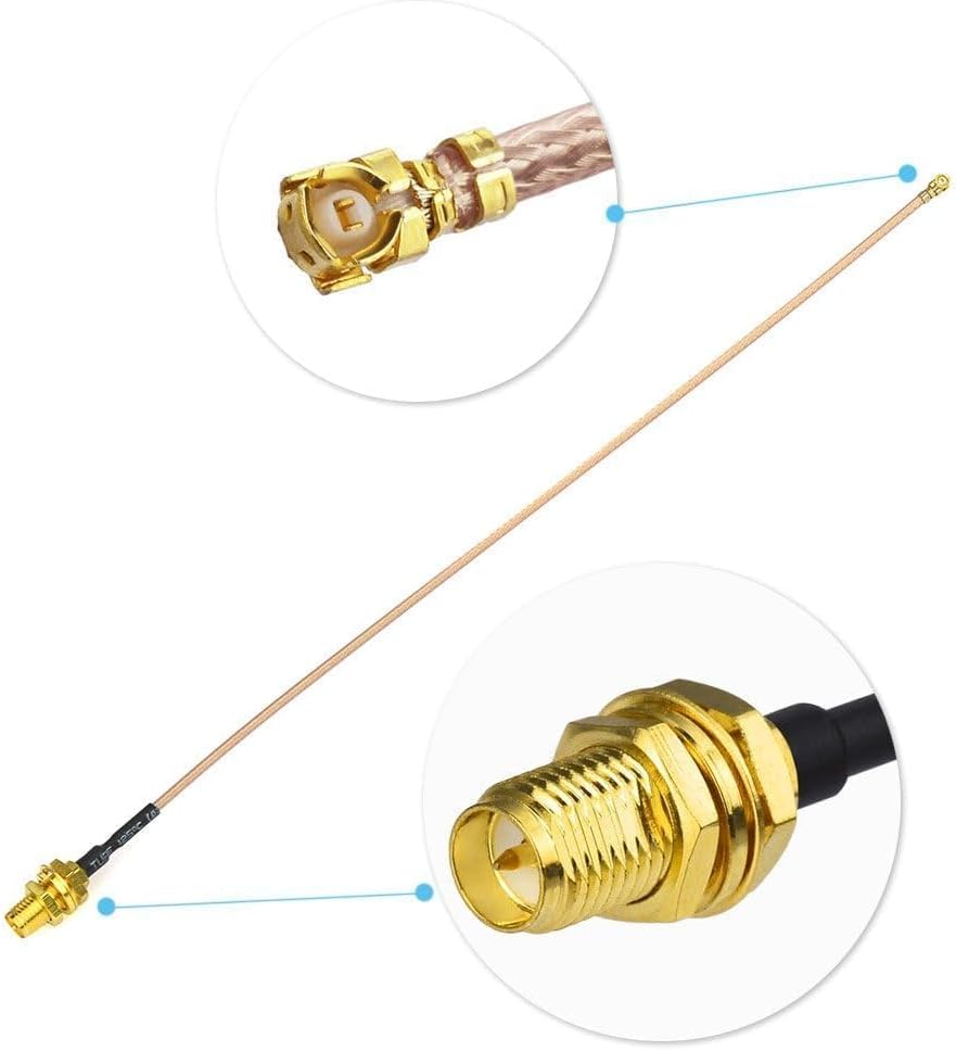 Bingfu Dual Band WiFi 2.4GHz 5GHz 5.8GHz 8dBi RP-SMA Male Antenna 20cm 8 inch RG178 Cable 4-Pack for WiFi Router Wireless Mini PCI Express PCIE Network Card Adapter