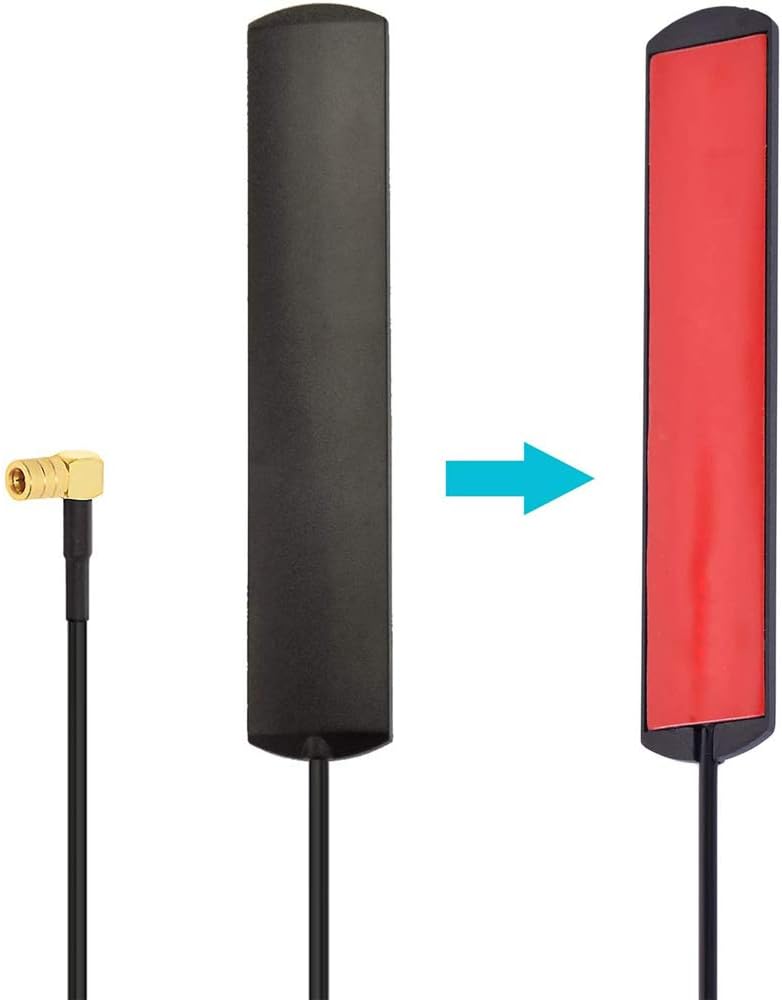 Bingfu DAB Car Antenna SMB Adhesive Mount Hidden Patch Antenna with 3 m RG174 Cable Compatible with Car Stereo Receiver Media Head Unit, Marine Boat Radio Stereo Receiver