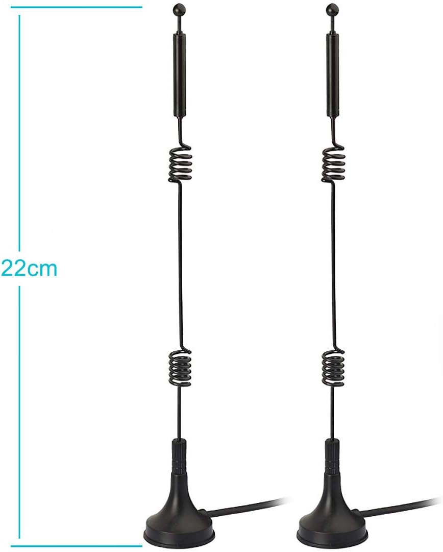 Bingfu WLAN Antenne Dualband 2,4 GHz 5 GHz 5,8 GHz 9 dBi Magnetfuß MIMO RP-SMA-Stecker Antenne (2 Stück) für WLAN-Router Booster Range Extender Gateway Mini-PCI-Express-PCIE-Netzwerkkarte USB-Adapter