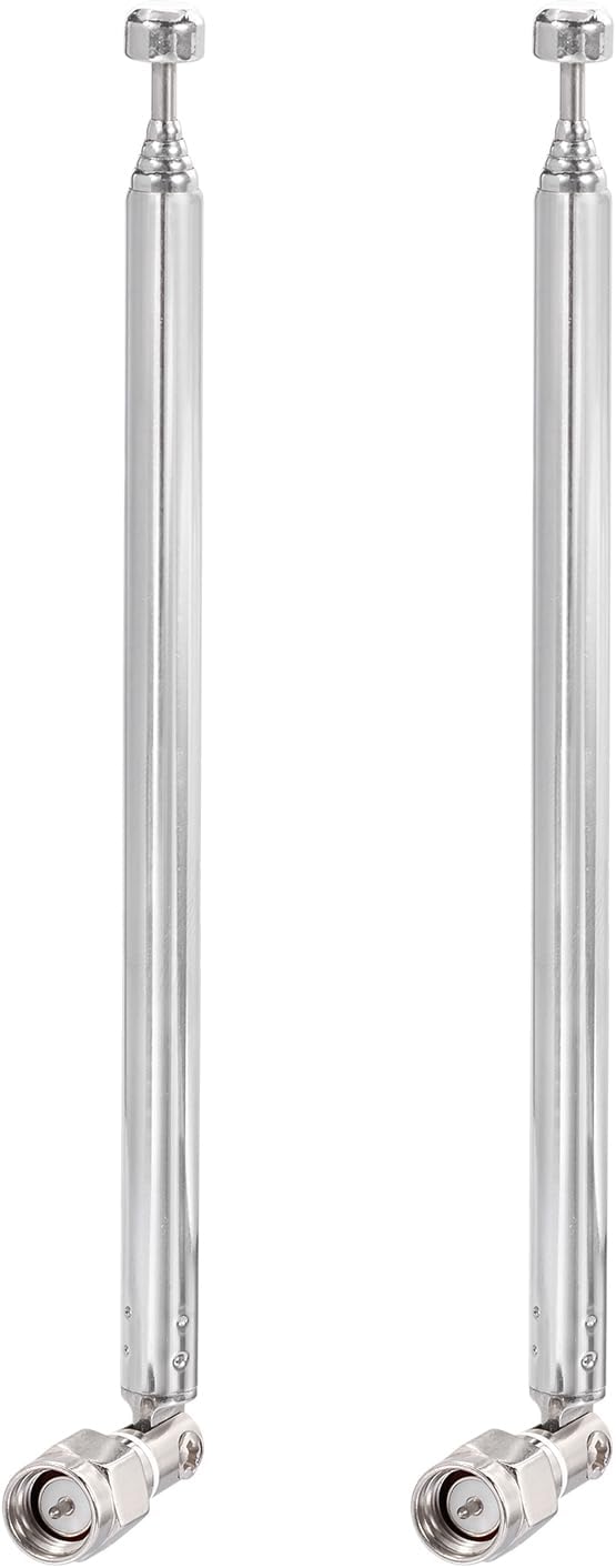 Bingfu 6-Section SMA Male Telescopic Antenna (2-Pack) Compatible with RTL-SDR Blog V3 Dongles HackRF One SDR Nooelec RTL-SDR v5 Radio Communication Antenna Replacement