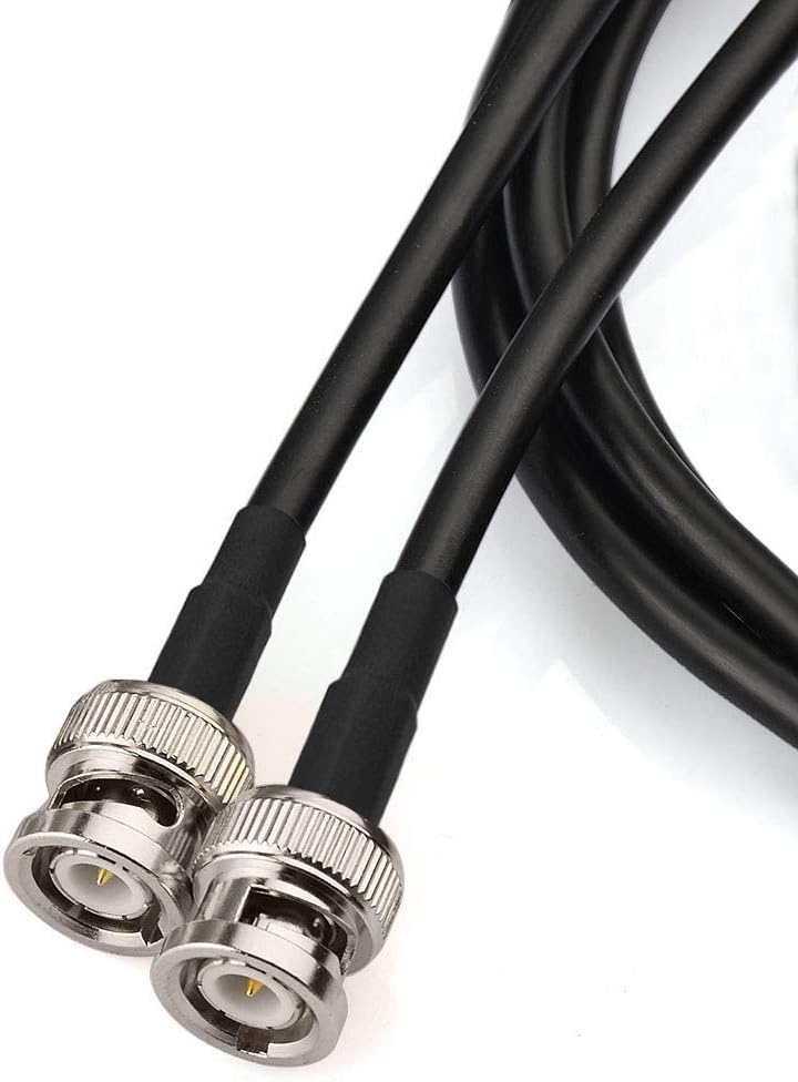 Bingfu BNC Male to BNC Male RG58 50 Ohm Coaxial Jumper Cable 2m 6.5 feet for CB Radio Amateur Mobile Ham Radio Police Scanner Patch Panel Rack Mount Oscilloscope Scope Signal Function Generator