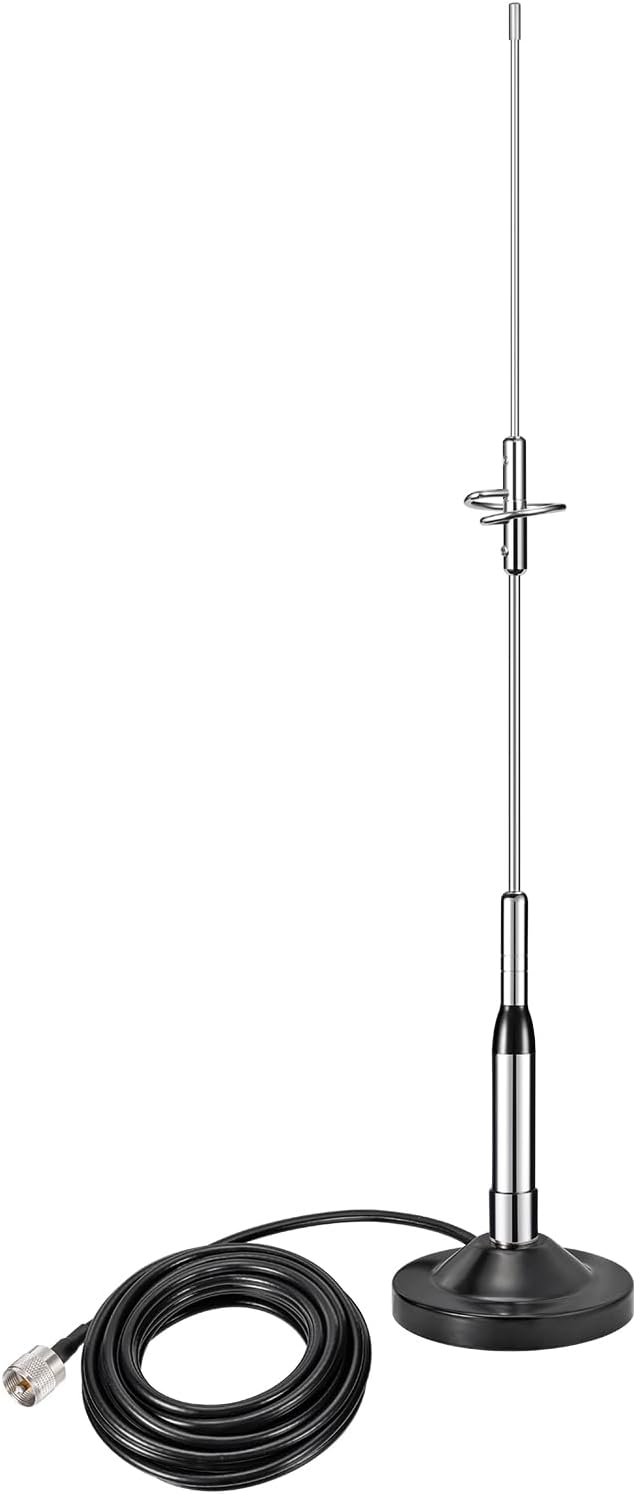 Bingfu Auto Mobile Amateurfunk Antenne Hoher Verstärkung Dual Band VHF UHF 136-174MHz 400-460MHz Amateurfunk Anti-Rost Antennen mit Magnetfuß 5m Kabel für Auto LKW Zwei-Wege-Funk Marine VHF Radio