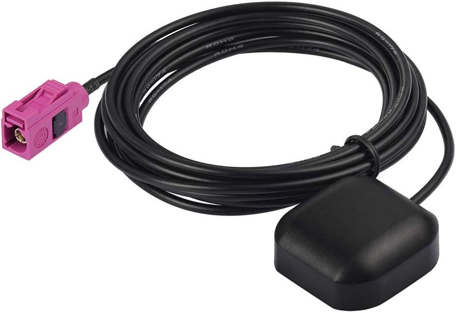 Bingfu Vehicle Car Waterproof Active GPS Navigation Antenna with Fakra H Pink Connector Compatible with Truck SUV