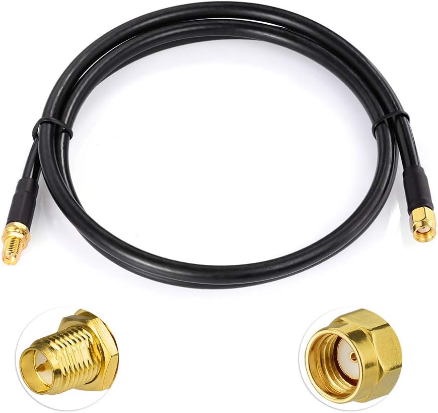 Bingfu WiFi Antenna Extension Coaxial Cable 3.28ft RP-SMA Male to RP-SMA Female Bulkhead Mount Double Shielded Low Loss ALSR240 Cable for WiFi Wireless Router Hotspot Security IP Camera