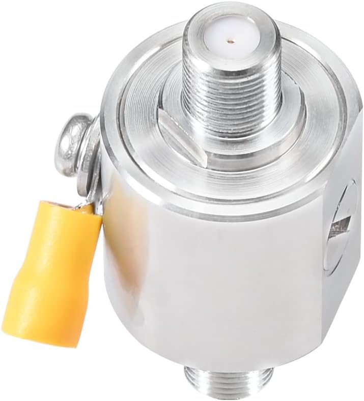 BINGFU SAT Blitz Surge Protector F Female to F Female 75 Ohm DVB-S Coaxial Lightning Arrester DC 0-3GHz Connector for Internet Digital TV Satellite Antenna Connections