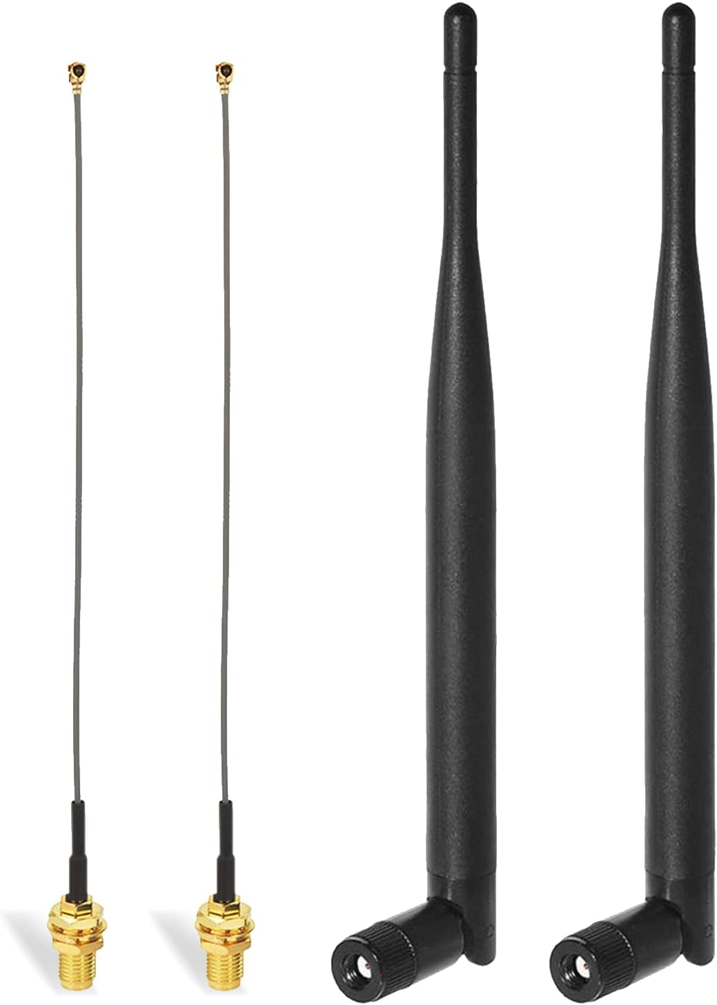 BINGFU RP-SMA WLAN Antenne 6dBi Dualband 2,4 GHz 5,8 GHz, 15 cm IPEX IPX U.FL auf RP-SMA-Buchse (2 Stück) Kompatibel mit Intel Fenvi HP Dell Wireless Mini-PCI-Express-PCIE-Netzwerkkarte WiFi-Adapter