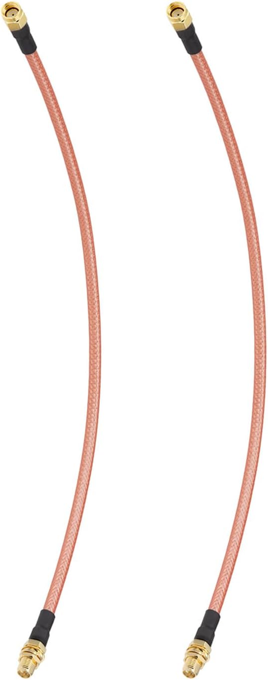 Bingfu 1ft RP-SMA Female Bulkhead to RP-SMA Male RG400 Coaxial Cable 2-Pack for WiFi Router Security IP Camera Wireless Mini PCI Express PCIE Network Card Adapter