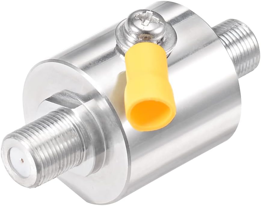 BINGFU SAT Blitz Surge Protector F Female to F Female 75 Ohm DVB-S Coaxial Lightning Arrester DC 0-3GHz Connector for Internet Digital TV Satellite Antenna Connections